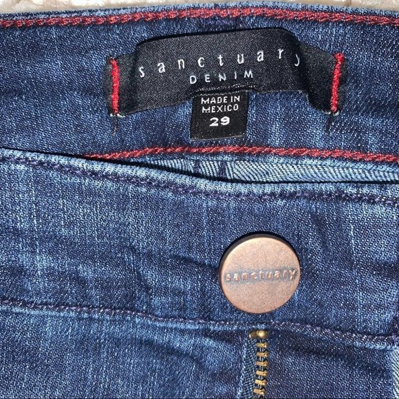 Sanctuary Jane Flare Denim Cropped Jeans Wide Leg Ankle  Dark Wash Size 29 - Picture 7 of 12